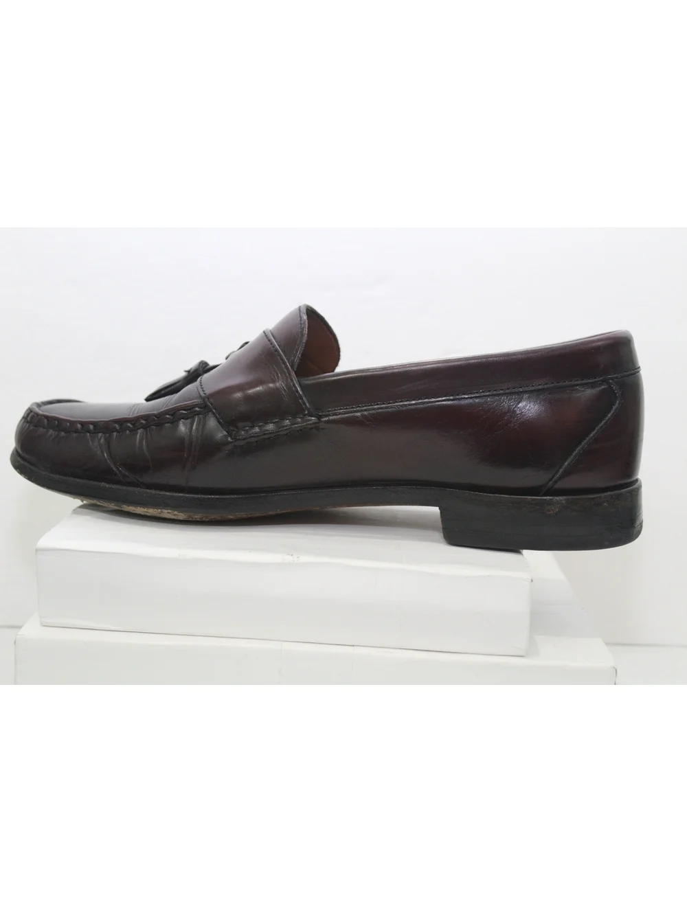 Allen Edmonds Stowe Tassel Loafers Burgundy Brown Dress Shoes Mens Size 8.5 D